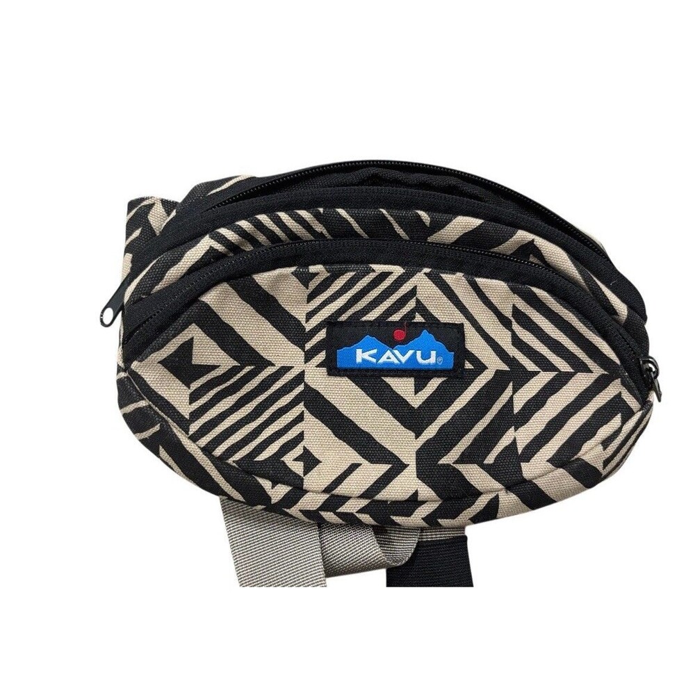 Kavu Spectator Waist Belt Bag Fanny Pack Pouch Canvas Lobby Tile Black